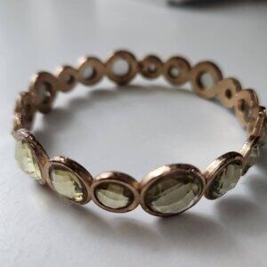 Vintage Gold-Tone Bracelet With Faceted Green Stones